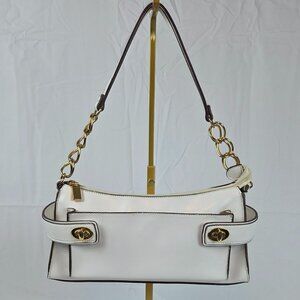 Madison & Max Vintage Y2K White Baguette Shoulder Bag Gold Chain NEVER USED